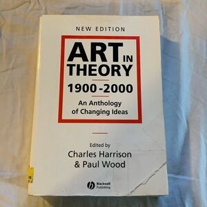 Art in theory 1900 to 2000 and anthology of changing ideas.